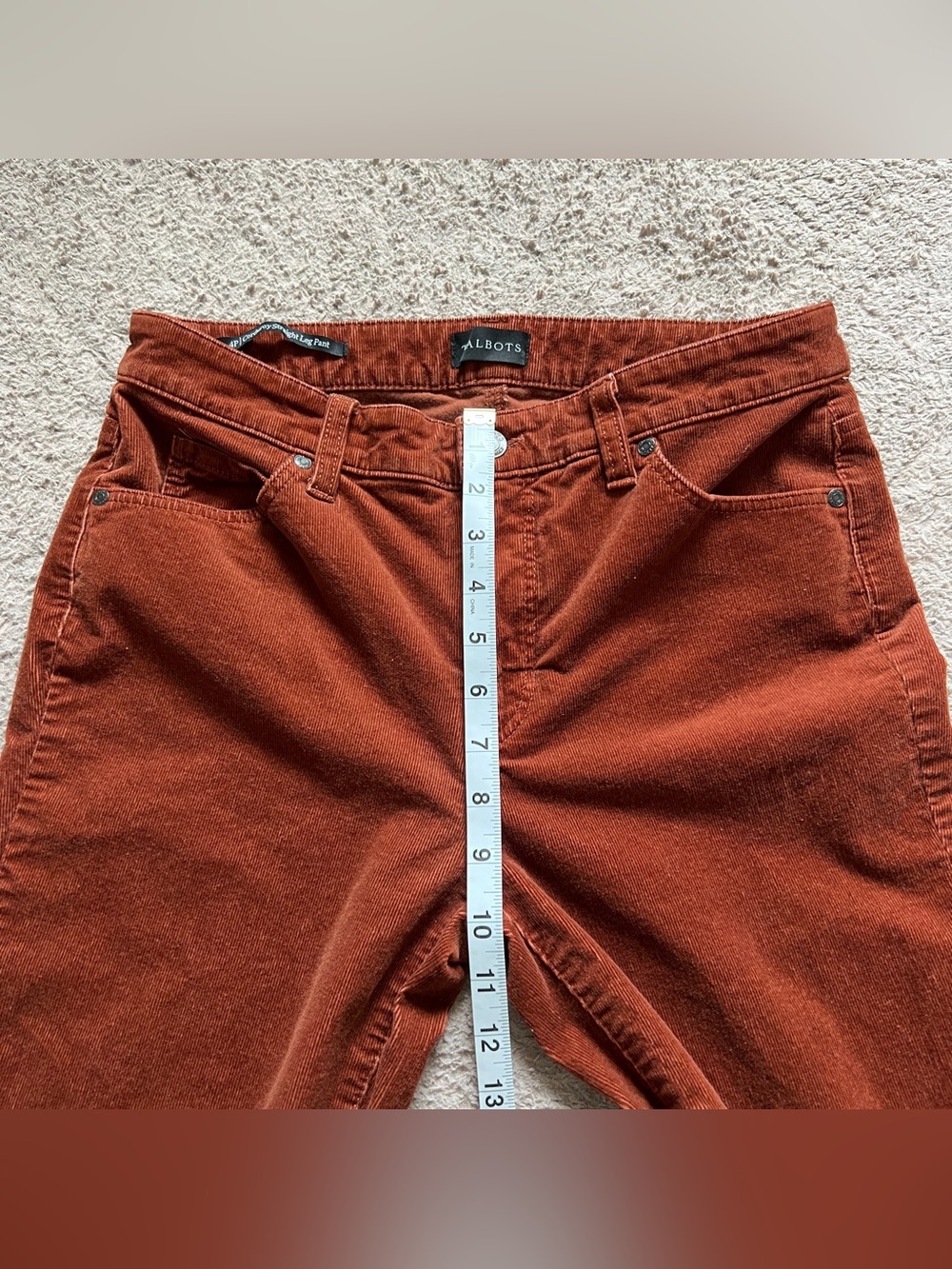Talbots Corduroy Straight Leg Pants Preppy Cottage Whimsical Minimalist Sz 4P - Picture 4 of 7